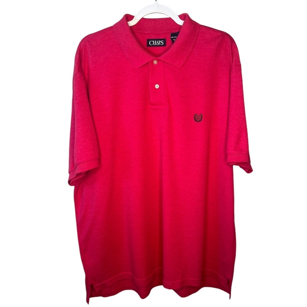 Chaps Men's XXL Red Short Sleeve‎ Cotton Polo Shirt